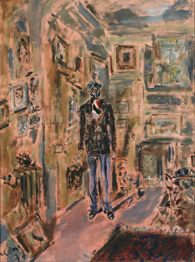 Interno con giovane negro
